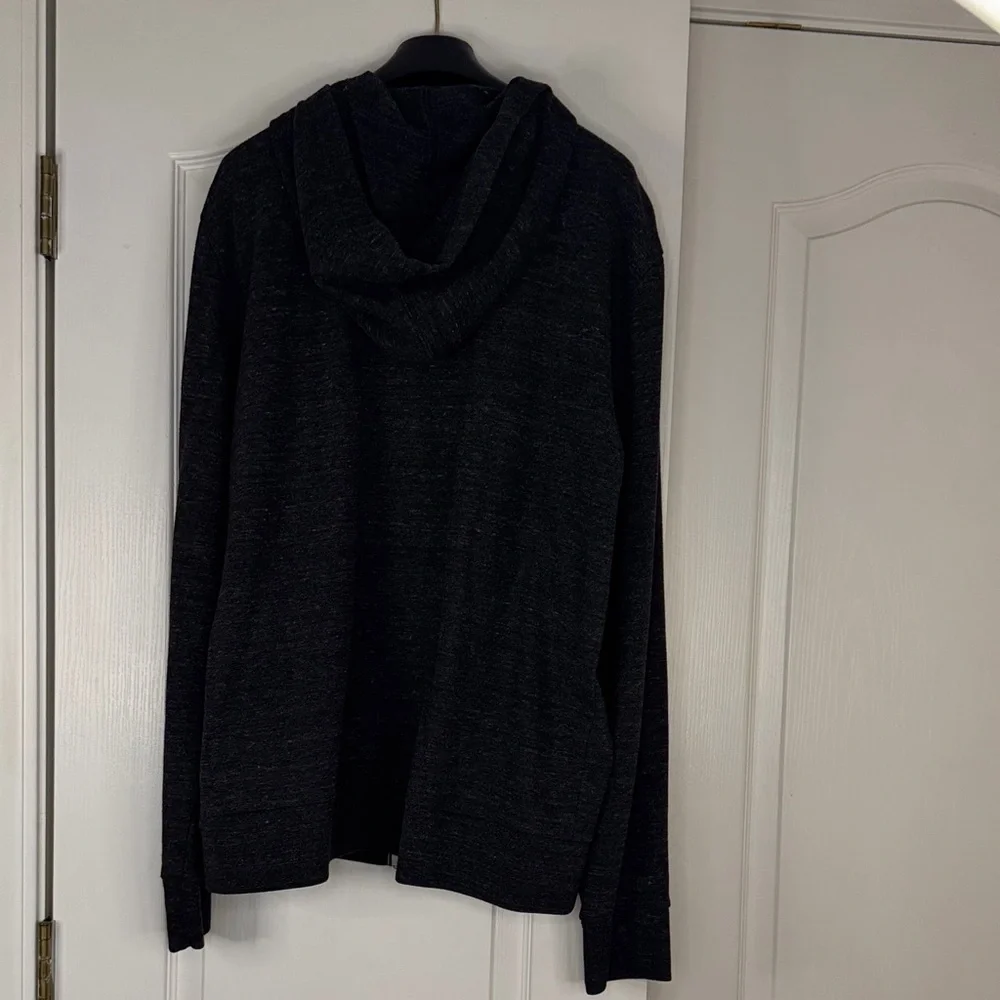 Express Dark Gray Hooded Zip-Up Sweater